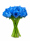 گل رز مصنوعی دسته 10 عددی رنگ آبی مدل rose کد 60
