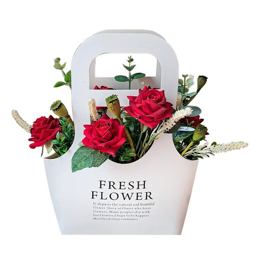 باکس گل طرح کیف گل مدل bag رنگ قرمز 226