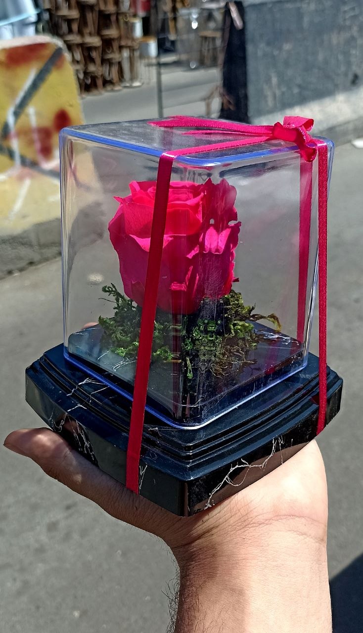 گل رز جاودان تک گل مدل rose کد 100