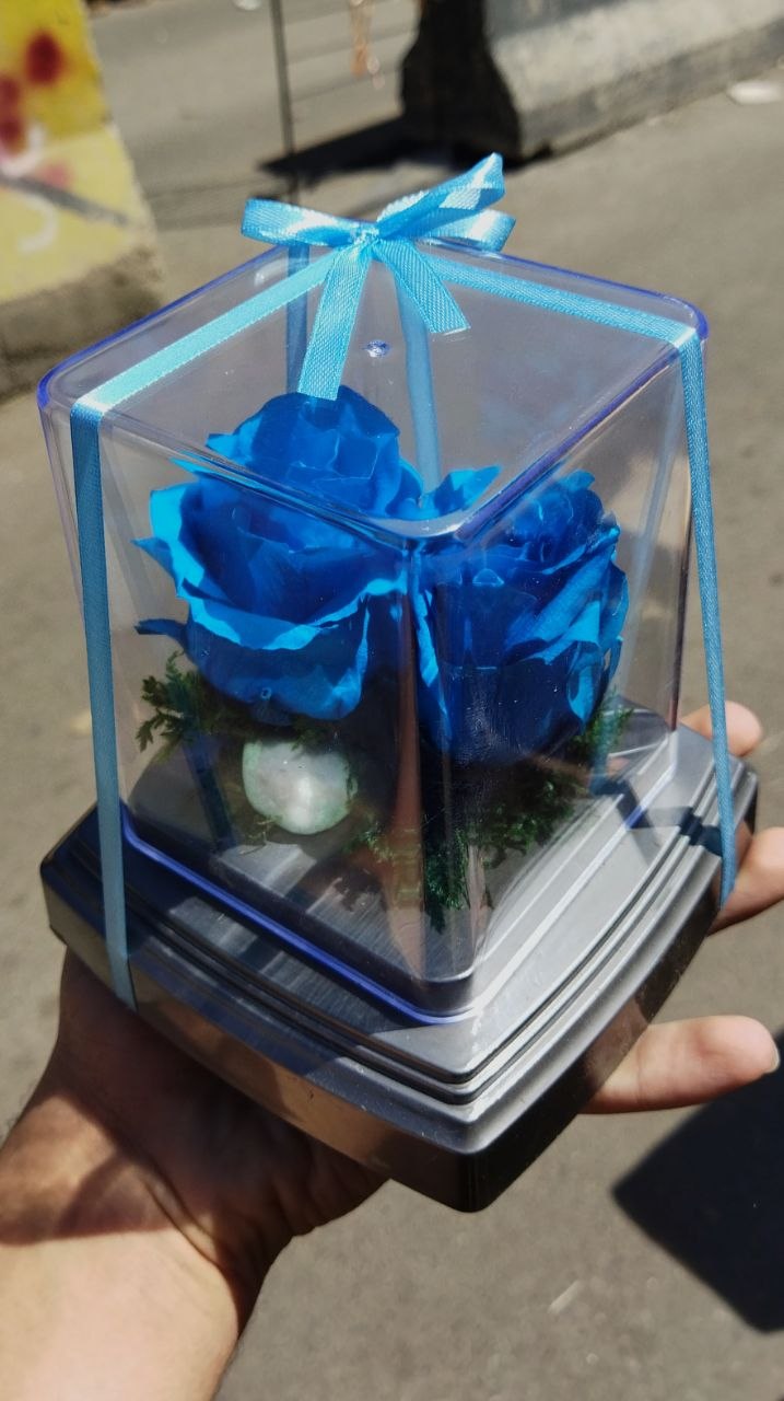 گل رز جاودان دو گل مدل rose کد 200