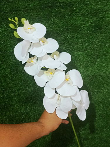 گل ارکیده مصنوعی ۹ گل چرمی مصنوعی