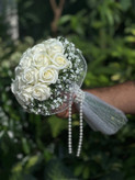 دسته گل عروس رز مصنوعی ۱۸ شاخه نباتی