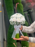 دسته گل عروس مصنوعی رز نباتی و عروس